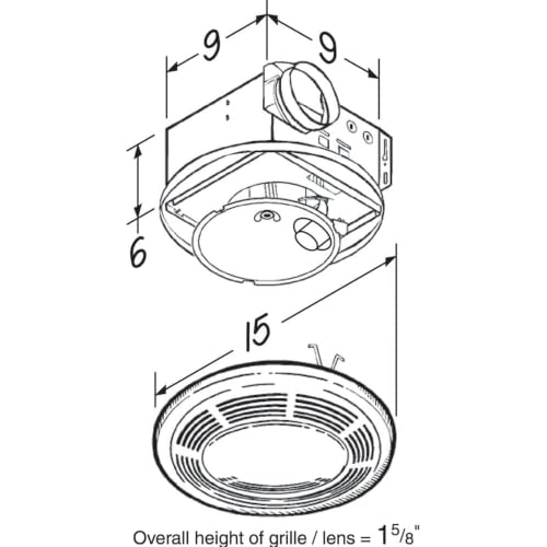 Image of Broan-NuTone 750 Round Fan and Light Combo for Bathroom and Home, White Grille with Glass Lens, 100-Watts, 3.5 Sones, 100 CFM