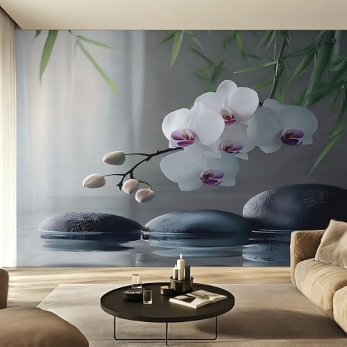Générique Papier Peint Spa Zen, Motif Papier Peint Intissé Panoramique Méditation 280x200 Wallpaper Pour Salon Chambre Deco Murale W48