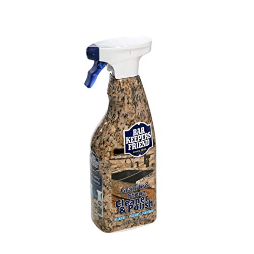 Bar Keepers Friend Granite & Stone Cleaner & Polish (25.4 oz) Granite Cleaner for Use on Natural, Manufactured & Polished Stone, Quartz, Silestone, Soapstone, Marble - Countertop Cleaner & Polish (1)