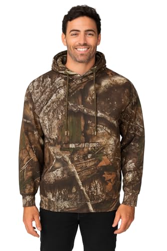 Realtree Apx Camouflage Premium Pullover Hoodies for Men and Women Hunting Gear with Zippered Pocket