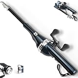 Pekven Fishing Rod, EasyFish Folding Rod, Pocket Telescopic Fishing Rods, with Fishings Line and Wheel Integrated (A)