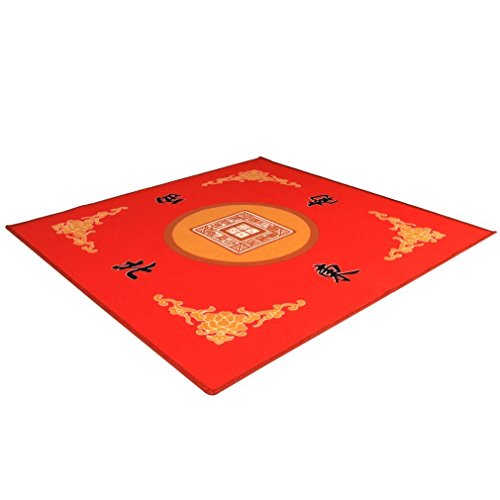 THY COLLECTIBLES Universal Mahjong/Paigow/Card/Game Table Cover - Red Mat 31.5