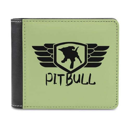 Pit Bull Dog Logo Fashion Bifold Wallets for Men Women Slim & Thin Credit Card Holder Wallet Purse