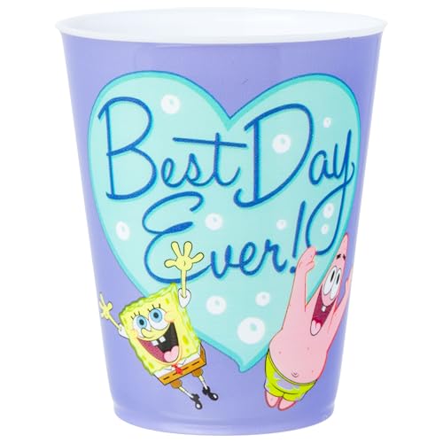 Image of Silver Buffalo SpongeBob SquarePants 4 Piece Plastic Mini Cup Set Featuring SpongeBob SquarePants and Patrick Star, 1.5 Ounces