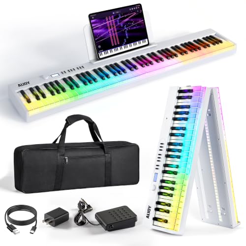 Image of AiJoy 88-Key Folding Piano Keyboard with Light Up Semi-Weighted Keys