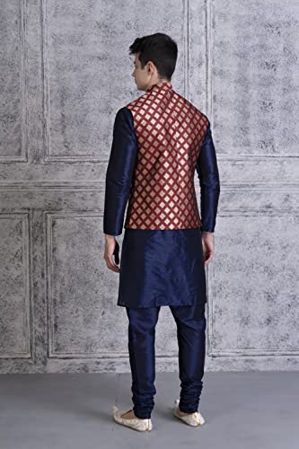 Image of UnM Men Silk Blend Classic Kurta Set