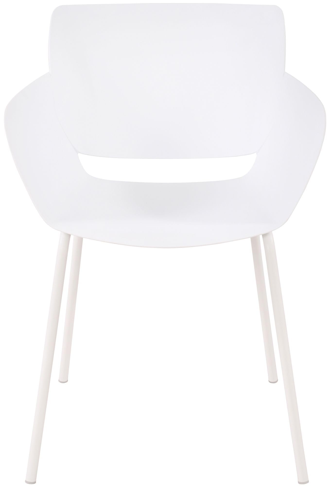 CLP Silla Alpena para Interior o Exterior I Butacas Modernas con Respaldo para jardín I Silla Resistente con reposabrazos Color:Blanco