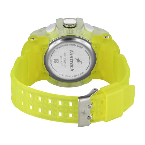 Image of Fastrack StreetStyle 6.0 with Analog Digital Black Dial Translucent Green Polyether Strap Watch for Men - 38133PP02W