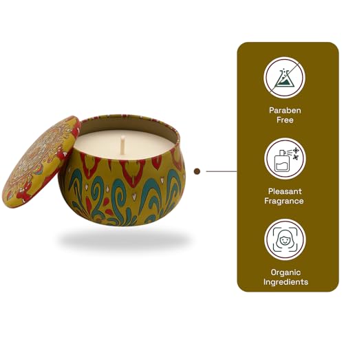 Image of Mandala Candle | Handcrafted Scented Wax Jar with Intricate Mandala Design | Spiritual Home Decor & Gift (Divine Bloom)
