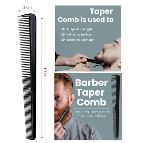 Image of Professional Barber Straight Edge Razor with Stainless-Steel Coated Blade Holder, 20 Double-Edge Blades & Styling Comb for Men, Perfect for Shaving, Beard Shaping & Salon Grooming Kit
