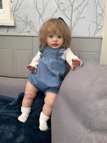 ROSHUAN Große Größe, realistische Reborn-Kleinkind-Puppen, 66 cm, Reborn-Babypuppen, Mädchen, Pippa, lebensechte Baby-Stehpuppe, Stoffkörper, echtes Leben, Babys, Kleinkinder, Mädchen, Puppe für – Bild 4