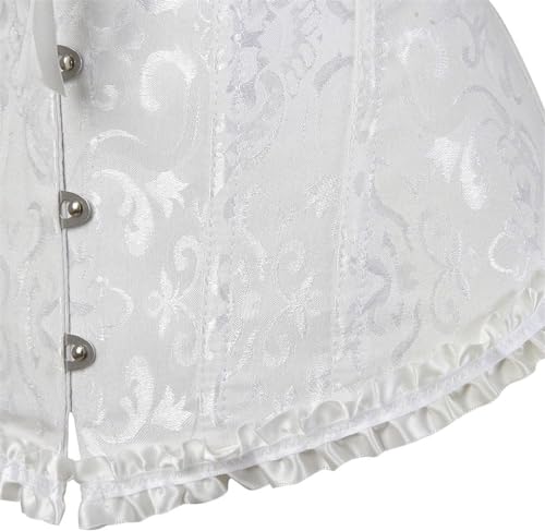 Image of MIPPO Women's Corsets Lace Up Boned Overbust Corset Bustier Lingerie Satin Floral Bustier Bodyshaper Top