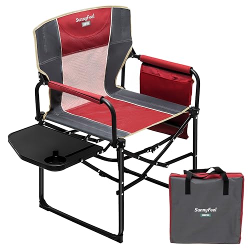 SUNNYFEEL Oversized Camping Directors Chair, Portable Folding Lawn Chairs for Adults Heavy Duty with...