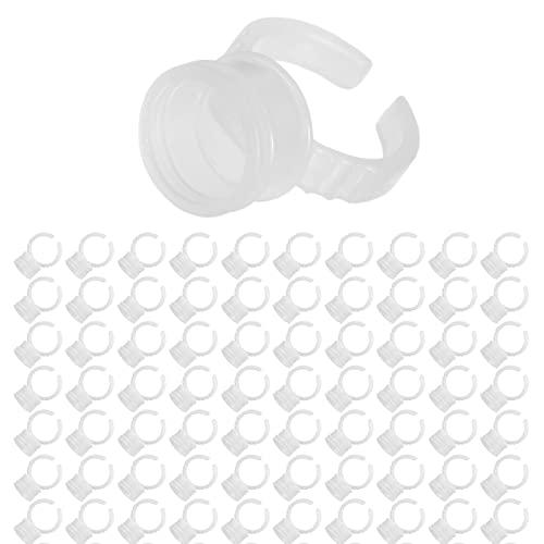 Ink Cup, 100/200/500pcs Disposable Plastic Eyebrow Nail Art Ink Rings Pigments Holder Container Cup Medium Size (100pcs)