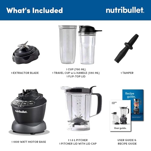 Nutribullet-Plastic-Combo-Blender-Powerful-1000-Watts-Motor-MixerGrinderSmoothie-Maker-Blender-for-Dry-Grinding-Wet-Blending-2-Unbreakable-Jars-16L-Extra-Large-Pitcher-Tamper-Black