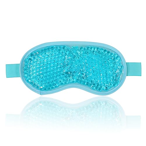 Jinpojun Máscara de Gel para Ojos,Antifaz Gel Frío Ojos,Paquete de Ojos de Gel Reutilizable,para Ojos Hinchados,Migrañas,Ojeras(Azul)