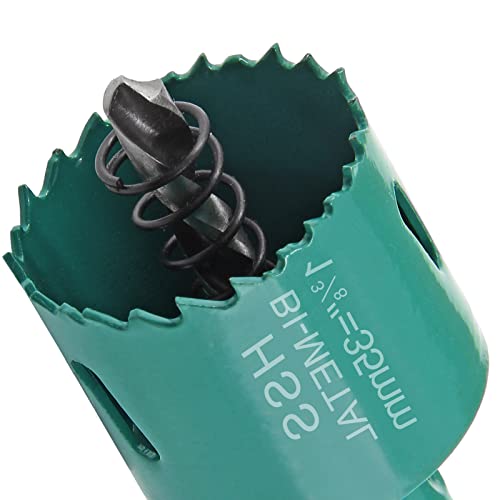 Image of 1-3 /8 Inch / 35mm Hole Saw with Arbor, 1.375 Inch Hole Saw HSS Bi-Metal Hole Cutter Smoothly Cutting in Cornhole Boards, Plastic, Wood, Fiberboard, Drywall