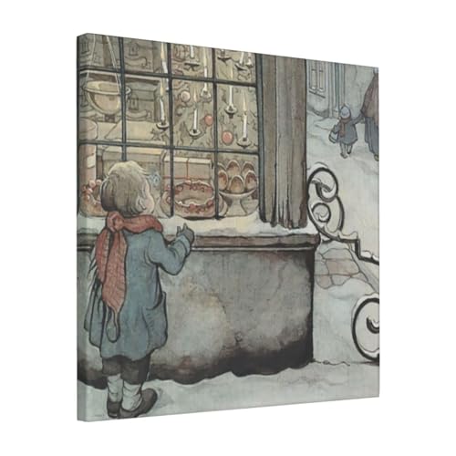 絵画 フレーム装飾画 アントンヒック Window Shopping キャンバスアート アートパネル 壁画 壁掛け 絵 モダンアート 版画 壁飾り 世界の名画 ポスター 40x40cm