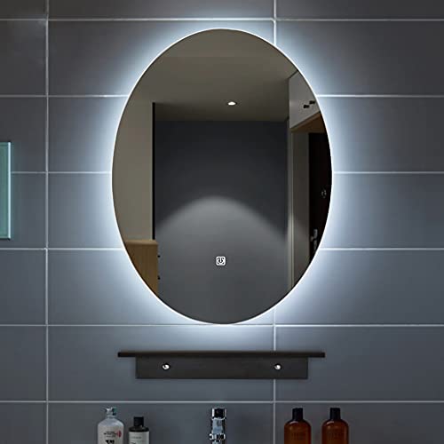 Led Frameloze Ovale Spiegel Wandmontage Spiegel, Badkamer Spiegel Met Plank, Hangende Ijdelheidspiegel, Voor De Badkamer… - Afbeelding 3