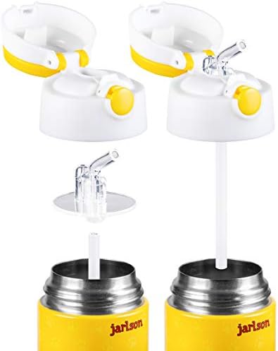 Jarlson Replacement Straws | Spare Parts | 2X Silicone Mouthpiece and 2 Extensions for Straw | Including Straw Brush | BPA-Free
