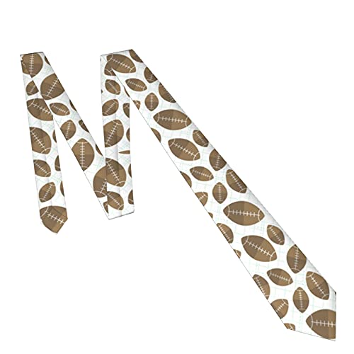 Elasonn Mens Boys Novelty Fashion Neckties Slim Gentlemen Neck Tie Funny Wide Neckties For Business Party Boys Formal Business Wedding Suit-Brown American Football Ball Pattern thumb #4