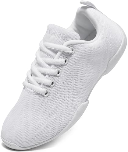 BAXINIER - BAXINIER Girls Cheer Shoes White Youth Competition Cheerleading Dance Sneakers Lightweight Athletic Training Tennis Walking Footwear - White 11 Little Kid - -48%