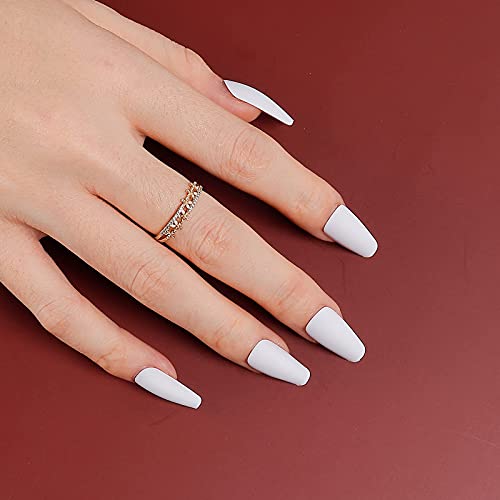 LIARTY 24 Pezzi Unghie Finte Opaco, Ballerina