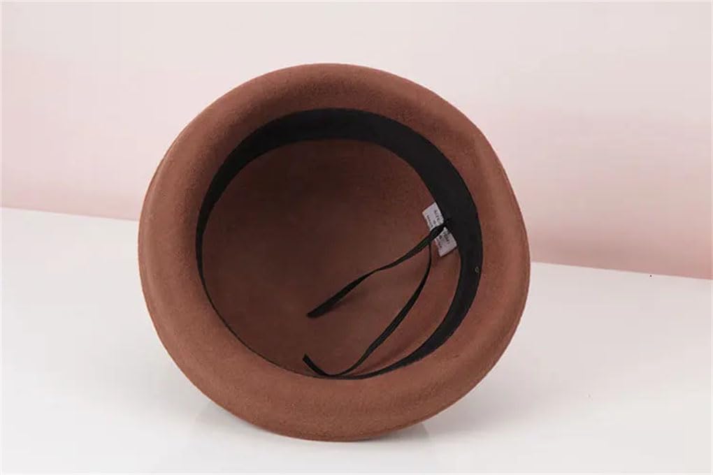 SaoBiiu Feltro di lana Cappelli Floreali Feltro di Lana Fedoras Donna Autunno Inverno Cloche Cappelli Elegante Banchetto Fedora Cappello
