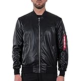 ALPHA INDUSTRIES Herren MA-1 VF Vegan Leather Baby Jacke, Black, XXL