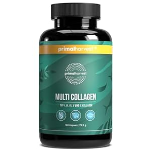 Primal Harvest ® Multi-Collagen – 120 Kollagen Kapseln hochdosiert- Premium Collagen Complex – GMP-zertifiziert & in Deutschland hergestellt- & sojafrei