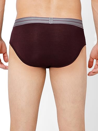 Image of OXYZONE Men's Modal Solid Brief with Sweat-Absorbent & Anti-Odour Fabric, Lightweight, Tag-Free, Breathable Innerwear with Outer Soft Waistband