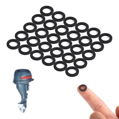 Image of 30pcs Lower Gear Case Oil Drain Gaskets Replacement for Yamaha 90430-08020-00 & 90430-08003-00, Hard Fiberboard Lower Unit Drain Plug Seal Washer Fits for Yamaha 4-Stroke Outboard Motors