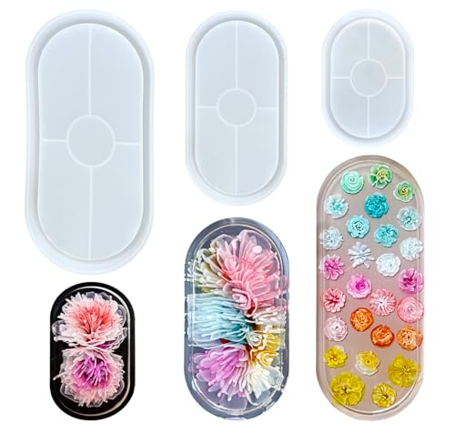 3 Pcs Oval Resin Tray Molds DIY Thickened Coaster Molds Epoxy Resin Mold