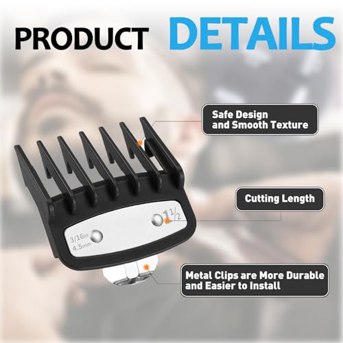 VYNZOR 10 Stück Haarschneidemaschine Aufsätze für Wahl,Haarschneider Führungskämme,Magic Clip Trimmer Rasierer,Bartschneider Aufsteckkamm-Set