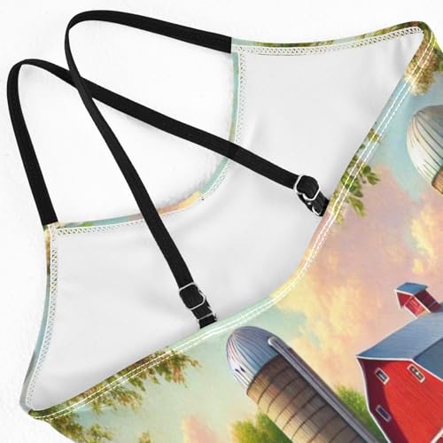 Farm Red Barn Girls Bathing Suit Swimsuit One Piece Swimsuits Summer Beach Swimwear4