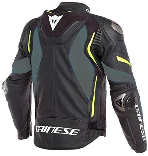 Image of Dainese Super Speed 3 Mens Leather Jacket Black /Matte Gray /Fluo Yellow 54 EUR /44 USA