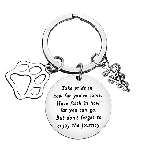 Veterinarian Graduation Inspirational Gifts Vet Tech Keychain Take Pride in How Far Youâ€™ve Come Keyring Inspirational Veterinary Gift Veterinarian Tech Nurse Gift Encouragement Future Veterinary Gift