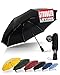 Chakipee Paraguas Plegable Antiviento Hombres - Paraguas Negro Resistente al Viento, Paraguas Automático Portátil Compacto de Viaje, Revestimiento de Tela 210T