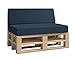 Cuscino Per Pallet Cuscino Da Giardino Interno Esterno Lavabile Sfoderabile Cuscino Del Sedile Cuscino Dello Schienale (Set Di 2, Blu)
