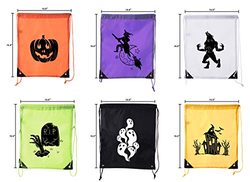 Six Halloween Trick or Treat Bags, Halloween Candy Bag, Mix colors Halloween Bags!2