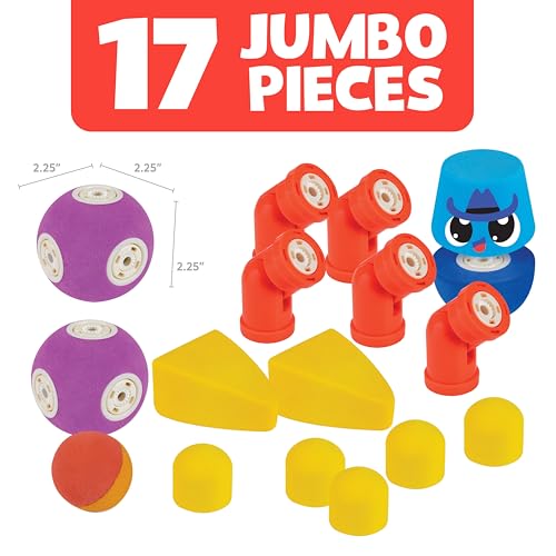 Image of Blockaroo Magnetic Foam Building Blocks 17-Piece Critter Set for Toddlers