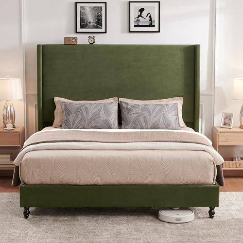 Queen Bed Frame with 63" Tall Headboard