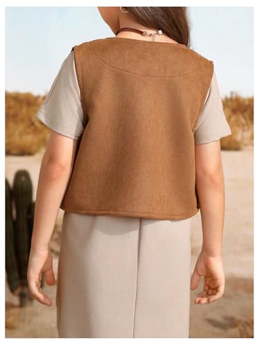 Verdusa Girl's Western Fringe Crop Vest 70s Hippie Boho Tassels Cowgirl Jacket2