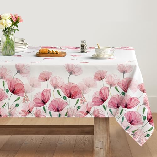 Artoid Mode Klatschmohn Blätter Frühling Tischdecke 140x110 cm,...