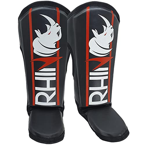 Caneleira Protetor De Canela Muaythai Kickbxing - Rhino By Spank (PRETO)