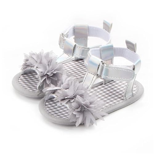 Infant Baby Girls Summer Sandals with Flower Soft Sole Wedding Dress Flats Newborn First Walkers crib Dress Shoes3