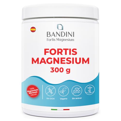 Bandini® FORTIS MAGNESIUM Vegano - A base de carbonato de magnesio - Contribuye al funcionamiento normal de huesos, dientes, músculos y sistema nervioso - Disminuye el cansancio y la fatiga - 300g