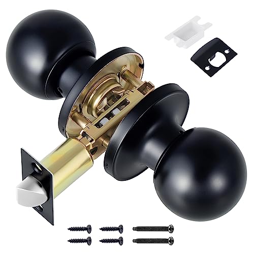 Knpwer Türknauf mit Schloss, Metall Drehbar Kugelknauf Rund Türgriff Türdrucker Türklinke