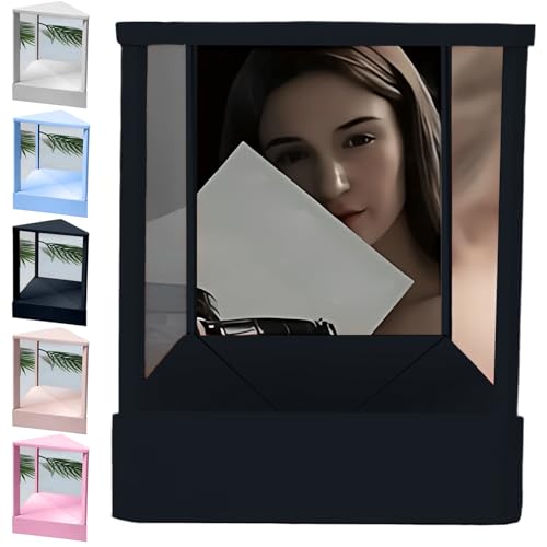 卓上化粧鏡 リバーサルミラー 左右反転 スタンドミラー 女優鏡 小顔矯正用 デスクメイクミラー シンプル おしゃれ 卓上鏡 インテリア 装飾 三角固定 本当の自分 写真撮影 モデル インタビュー メイクアップ プレゼント (プラック) [並行輸入品] - Be-Unique - 商品画像