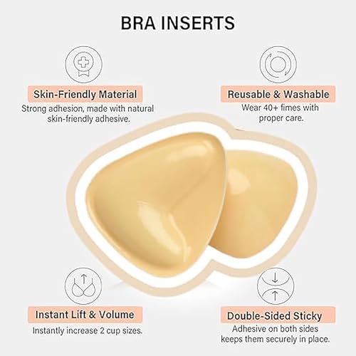 Image of DEPOVOR Ultra Boost Inserts Double-Sided Adhesive Pads Sticky Bikini Padding Inserts for Sports Bra Swimsuit